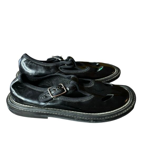 Burberry Black Patent Leather Hannie Mary Jane T-bar Flats 6 Retro Grunge Preppy - Picture 3 of 9